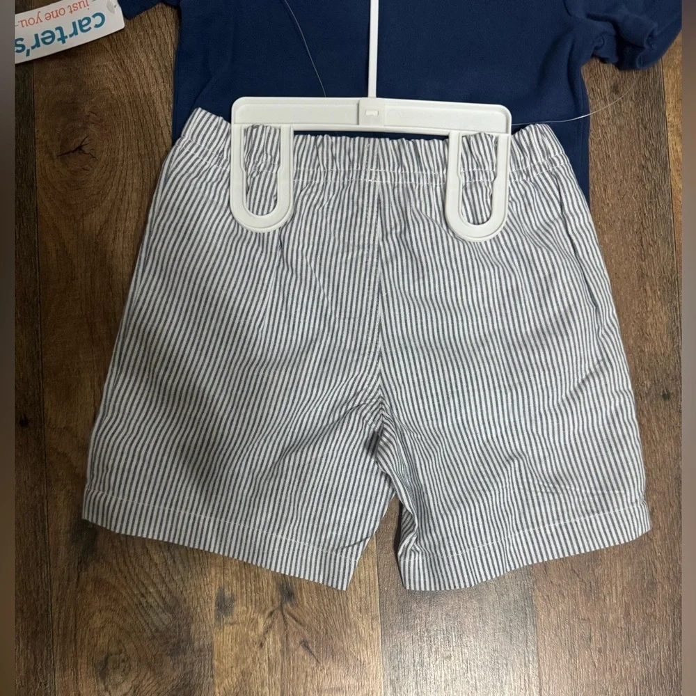 Carter’s Baby 3-Piece Set Bodysuit, Tee & Shorts, Blue,Size 24 Months, NWT